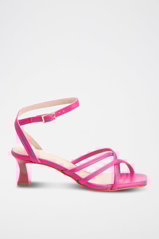 Leren Sandalen met Hak Stellia - Fuchsia