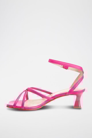 Leren Sandalen met Hak Stellia - Fuchsia