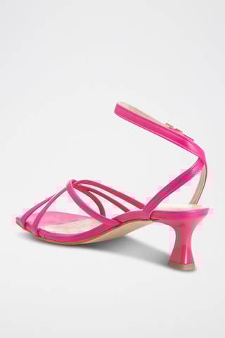 Leren Sandalen met Hak Stellia - Fuchsia