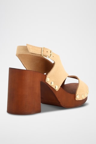 Splitnubuck Sandalen met Hak Sydney - Taupe