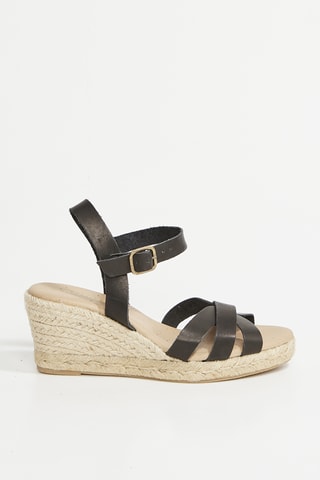 Leren Sandalen met Sleehak Cordoba - Zwart
