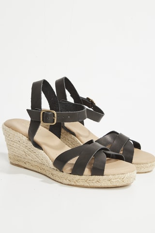 Leren Sandalen met Sleehak Cordoba - Zwart