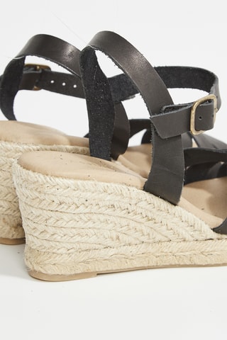 Leren Sandalen met Sleehak Cordoba - Zwart