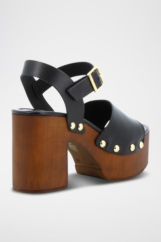 Leren Sandalen met Hak Brida - Zwart