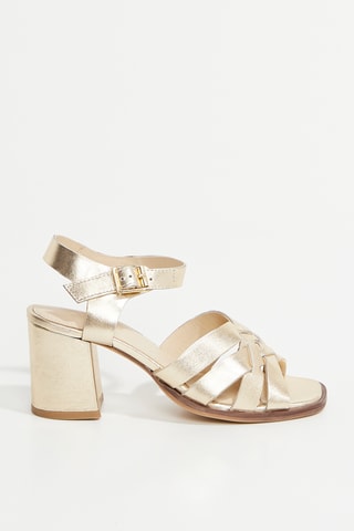 Geitenleren Sandalen met Hak Lili - Goudkleurig