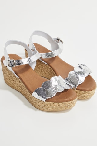 Sandalen met Sleehak Pavala - Zilverkleurig