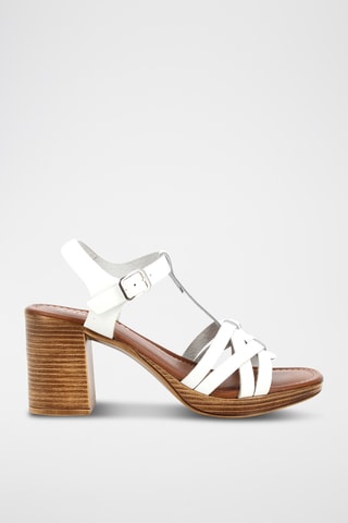 Leren Sandalen met Hak Ambre - Wit