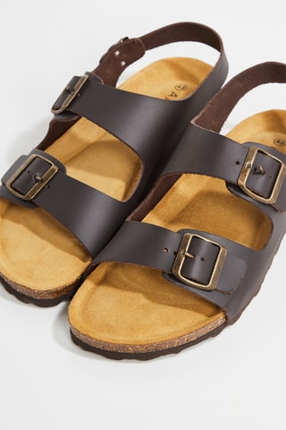 Sandales en cuir Flassan - Marron foncé