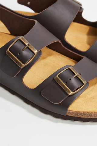 Sandales en cuir Flassan - Marron foncé