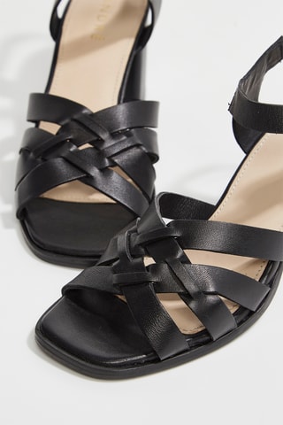 Geitenleren Sandalen met Hak Lili - Zwart