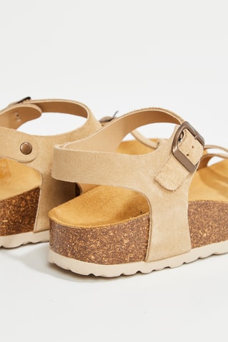 Sandali in crosta di pelle scamosciata Luisa - Beige