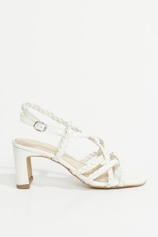 Geitenleren Sandalen met Hak Paloma - Ecru