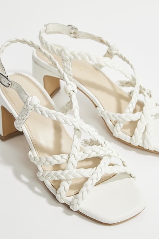 Geitenleren Sandalen met Hak Paloma - Ecru