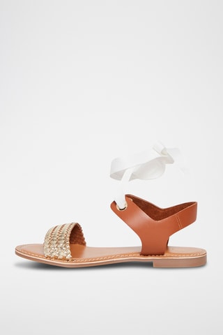 Geitenleren Romeinse Sandalen Paolina - Goudkleurig