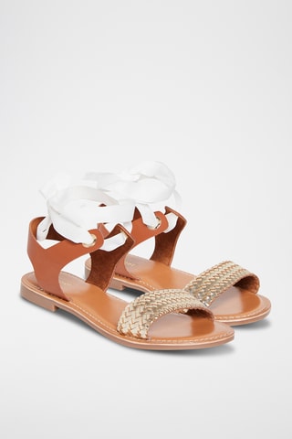 Geitenleren Romeinse Sandalen Paolina - Goudkleurig