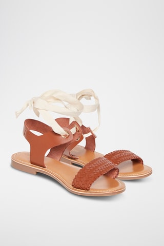 Geitenleren Romeinse Sandalen Paolina - Camel