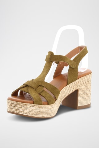 Splitleren Sandalen met Hak Nour 6 Kaki