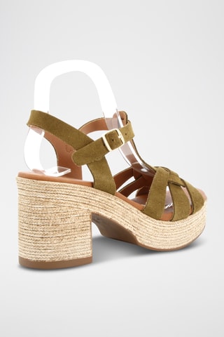 Splitleren Sandalen met Hak Nour 6 Kaki