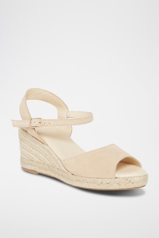 Nubuck Sandalen met Sleehak Nausica - Beige