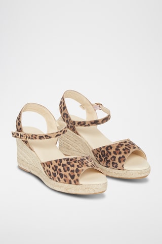 Nubuck Sandalen met Sleehak Nausica - Bruin
