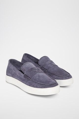 Nubuck Mocassins Romain - Marineblauw