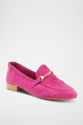 Mocassins en croûte de cuir Nuit et jour - Fuchsia