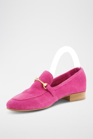 Mocassins en croûte de cuir Nuit et jour - Fuchsia