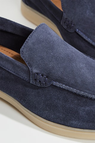 Nubuck Mocassins Amaury - Marineblauw