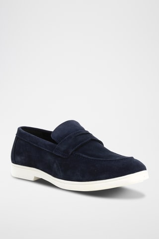 Nubuck Mocassins Antoine - Marineblauw