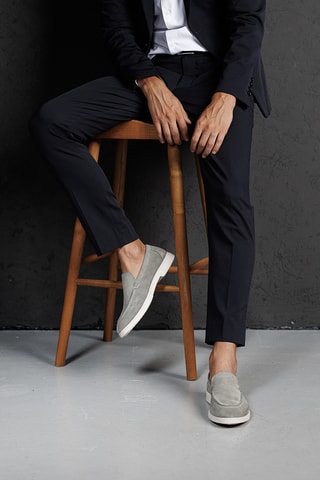 Nubuck Mocassins Clement - lichtgrijs