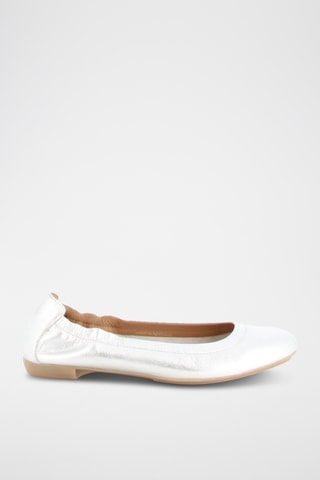 Leren Ballerina's Nina - Zilverkleurig