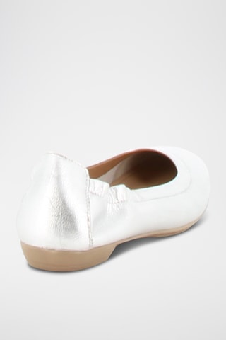 Leren Ballerina's Nina - Zilverkleurig