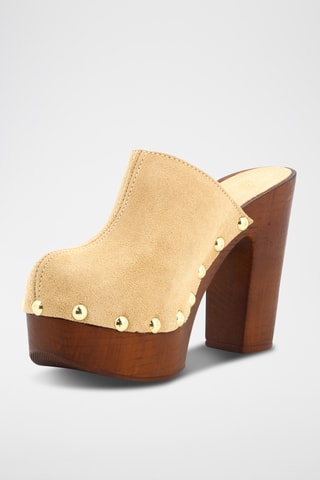 Splitleren Clogs met Hak Gisele - Beige