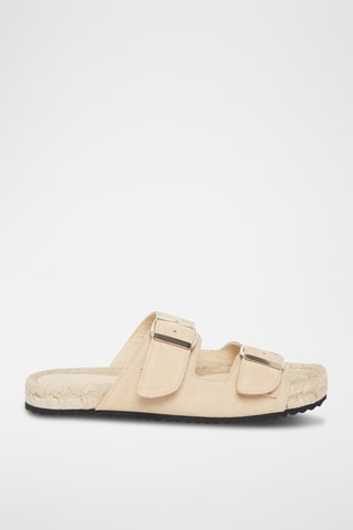 Nubuck Muiltjes Sandy - Ecru