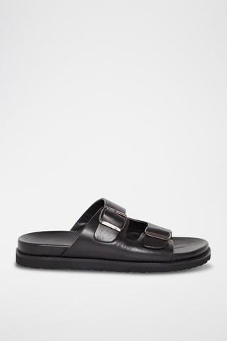 Mules en cuir Johan - Noir