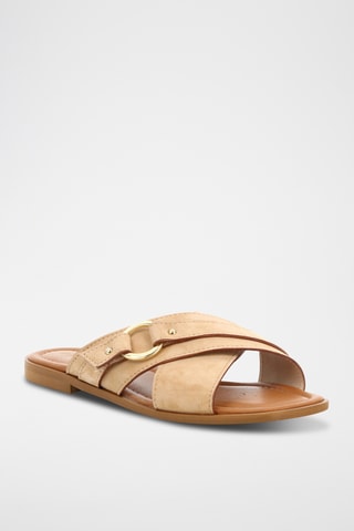Splitnubuck Muiltjes Talia   Beige