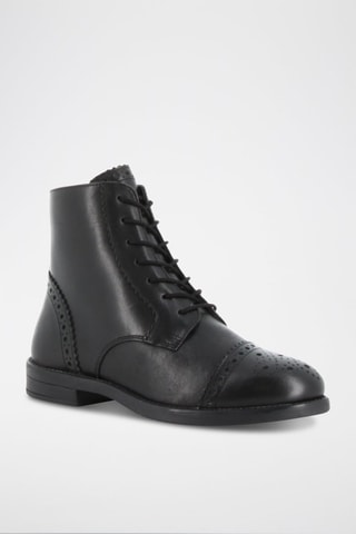 Leren Enkellaarzen Julienne - Zwart