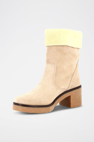 Gevoerde Nubuck Enkellaarzen Veronika - Beige