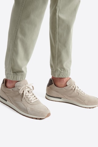 Zapatillas de piel - Beige y marrón oscuro