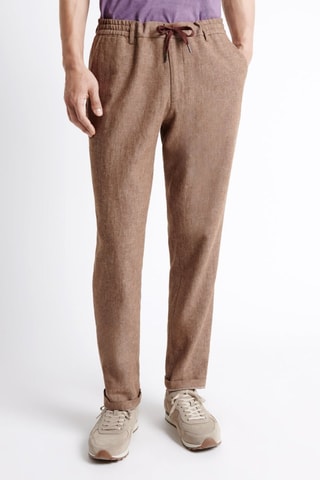 Pantalón de lino - Marrón jaspeado