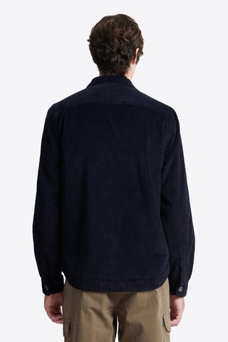 Sobrecamisa regular fit de pana - Azul marino