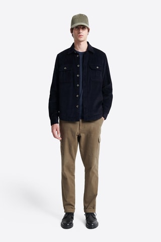 Sobrecamisa regular fit de pana - Azul marino