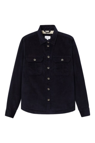 Sobrecamisa regular fit de pana - Azul marino