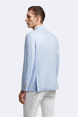 Chaqueta de traje slim fit de lino - Azul