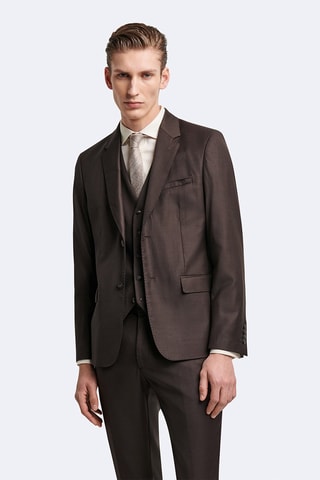 Chaqueta de traje de lana - Marrón