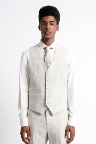 Chaleco de traje de lino - Beige