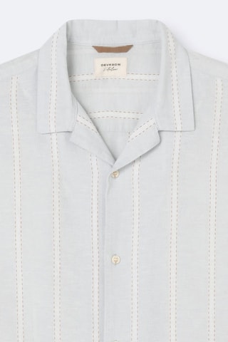 Camisa regular fit de lino - Azul claro