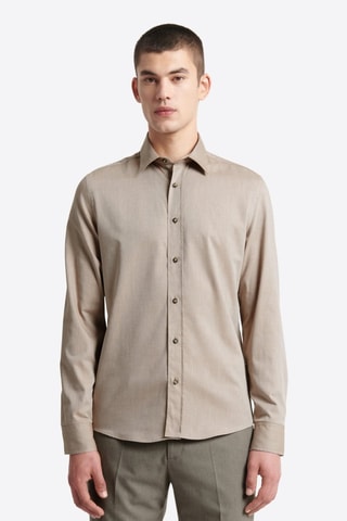 Camisa slim fit - Beige