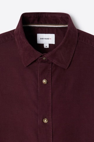 Camisa slim fit de pana - Burdeos