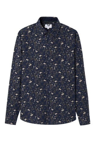 Camisa slim fit de algodón orgánico - Azul marino